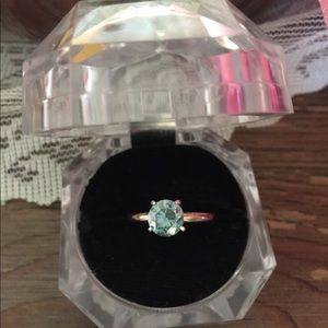 1.50 ct Blue moissanite engagement ring